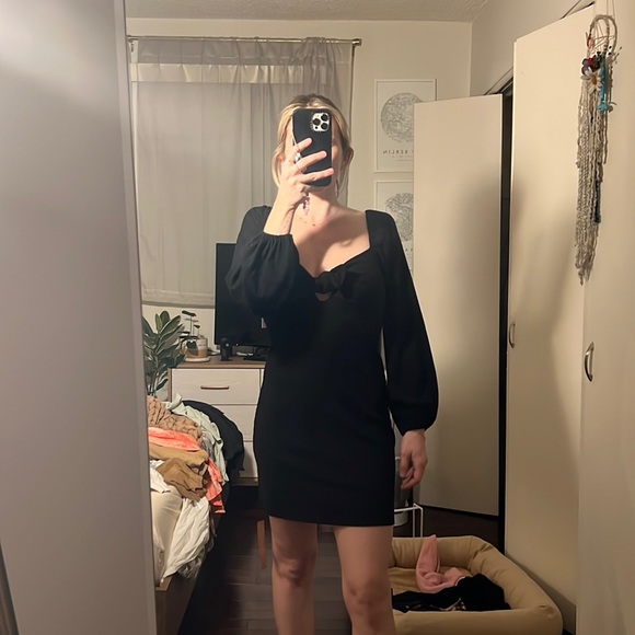 NWT Reformation Frenchy Mini Dress - black, size M - Picture 5 of 6